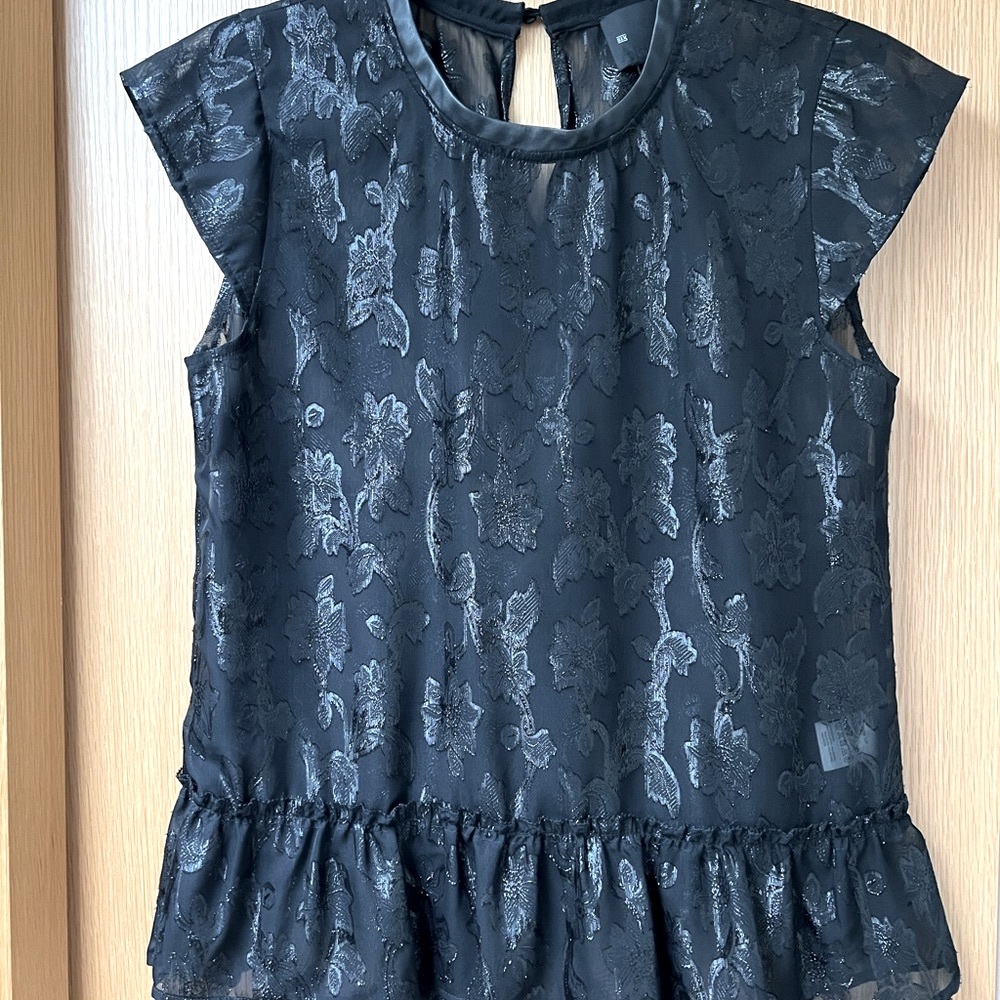 Lace Top with Flutter Sleeves